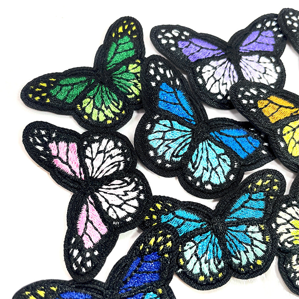 Wholesale Colorful embroidered butterfly patch